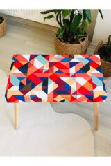 Gürgen Retro Ahşap Ayaklı Handmade Renkli Puf Bench Koltuk Sandalye